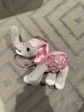 Plush Elephant Kids Crossbody Bag in Pink